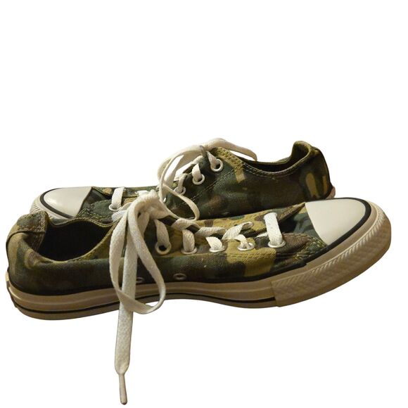 Converse All Star Low Top Canvas Tennis Shoes Womens 8 Mens 6 Camouflage Jungle - Picture 7 of 12